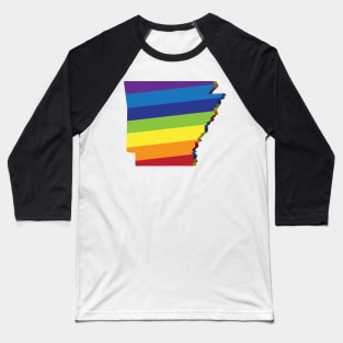 Arkansas Rainbow Flag LGBT Pride Baseball T-Shirt